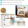 Sunnydaze 31.5-Inch H Kitchen Sideboard Cabinet with 2 Drawers and 2 Doors – Solid Pine Construction with White Finish(White)