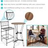 Sunnydaze 3-Piece Steel Wire Bar Table and Chairs Set with Faux Woodgrain Tabletop – Black