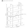 Sunnydaze 5-Tier Industrial Style Bookshelf with Open Shelves and Veneer Finish – Oak Gray(Oak Gray)