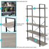 Sunnydaze 5-Tier Industrial Style Bookshelf with Open Shelves and Veneer Finish – Oak Gray(Oak Gray)