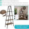 Sunnydaze 68.5-Inch H 4-Tier Industrial-Style A-Frame Ladder Shelf – MDP Shelves with Powder-Coated Steel Frame – Brown
