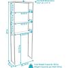 Sunnydaze 69-Inch 4-Tier Over-The-Toilet Shelf – Open Shelves, Veneer Finish and Black Iron Frame – Oak Gray(Oak Gray)