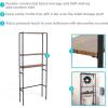 Sunnydaze 71-Inch 3-Tier Industrial Style Over-The-Toilet Storage Shelf – Veneer Finish and Black Iron Frame – Teak Color(Teak)