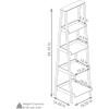 Sunnydaze Indoor 4-Tier Leaning Ladder Shelf Bookcase – Acacia Wood – for Office, Living Room, or Bedroom – 59.75″ H