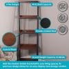 Sunnydaze Indoor 4-Tier Leaning Ladder Shelf Bookcase – Acacia Wood – for Office, Living Room, or Bedroom – 59.75″ H