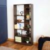 Sunnydaze Rosalee 67-Inch H 9-Tier Open-Back Bookshelf – 9 Staggered Shelves – for Living Room or Home Office – Coffee Brown