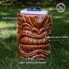 Sunnydaze Tropical Tiki Head Ceramic Garden Stool Side Table with Wood-Look Finish – Indoor or Outdoor Use – 17.25-Inch H