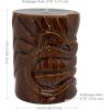 Sunnydaze Tropical Tiki Head Ceramic Garden Stool Side Table with Wood-Look Finish – Indoor or Outdoor Use – 17.25-Inch H