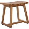 Sunnydaze 19″ Teak Shower Bench Seat – Water-Resistant Small Shower Stool – Wooden Bathroom Bench – 325 lb Capacity