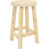 Sunnydaze 24-Inch Fir Wood Backless Counter-Height Stool – Unfinished