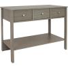 Sunnydaze 30-Inch H Hall Console Table with Drawers and Silver Knobs – Thunder Gray