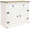 Sunnydaze 31.5-Inch H Kitchen Sideboard Cabinet with 2 Drawers and 2 Doors – Solid Pine Construction with White Finish(White)