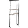 Sunnydaze 69-Inch 4-Tier Over-The-Toilet Shelf – Open Shelves, Veneer Finish and Black Iron Frame – Oak Gray(Oak Gray)