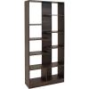 Sunnydaze Rosalee 67-Inch H 9-Tier Open-Back Bookshelf – 9 Staggered Shelves – for Living Room or Home Office – Coffee Brown