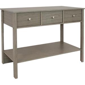 Sunnydaze 30-Inch H Hall Console Table with Drawers and Silver Knobs – Thunder Gray