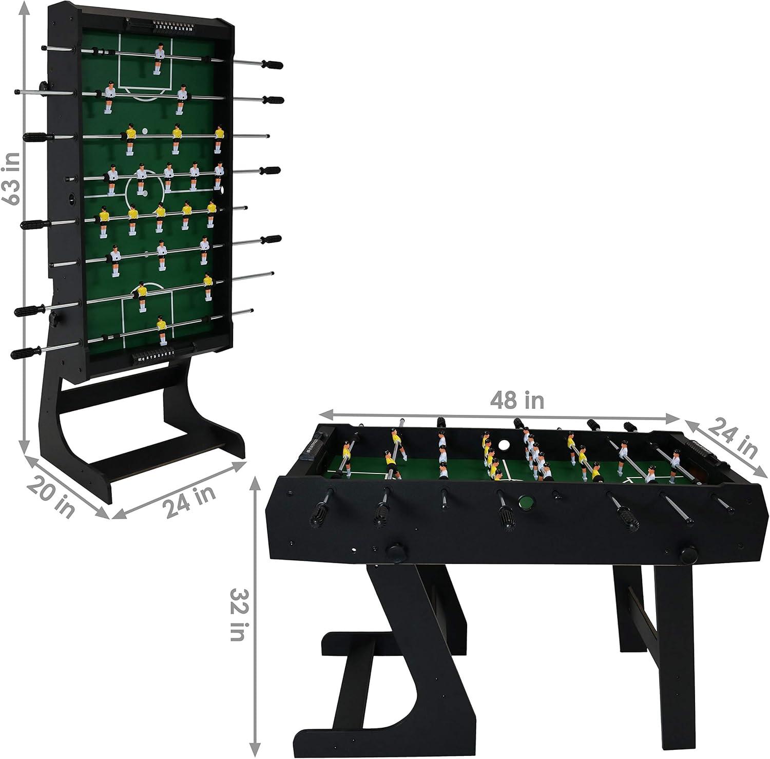 imageSunnydaze 48Inch Foldable Foosball Table Indoor Game Table for Kids with Hollow Metal Rods 2 Balls Score Keeper