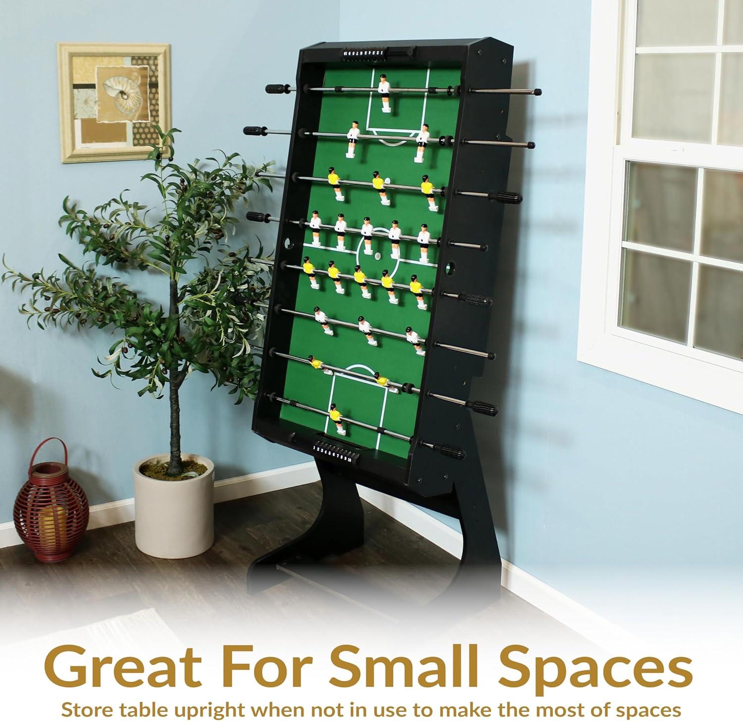 imageSunnydaze 48Inch Foldable Foosball Table Indoor Game Table for Kids with Hollow Metal Rods 2 Balls Score Keeper