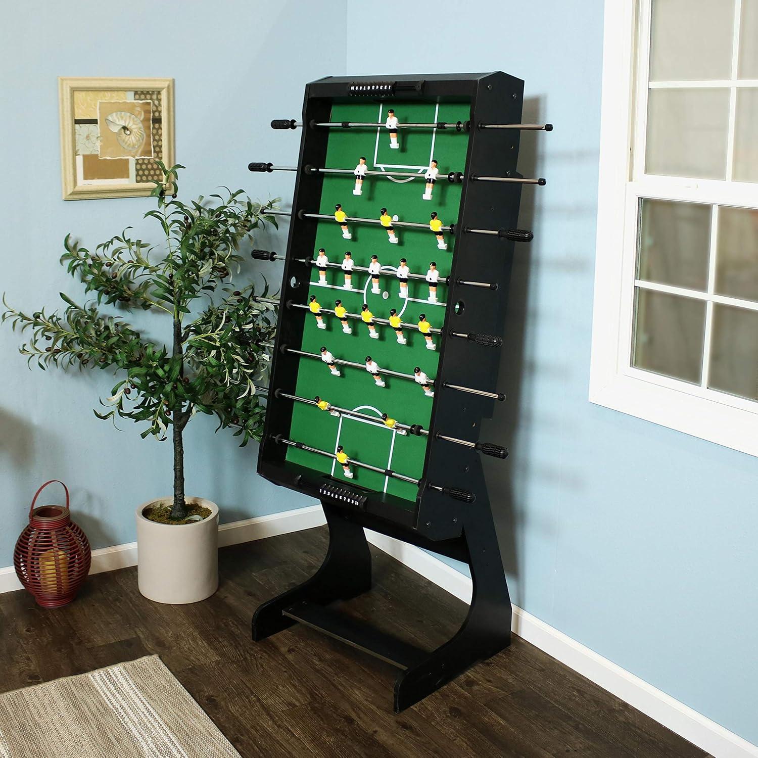 imageSunnydaze 48Inch Foldable Foosball Table Indoor Game Table for Kids with Hollow Metal Rods 2 Balls Score Keeper