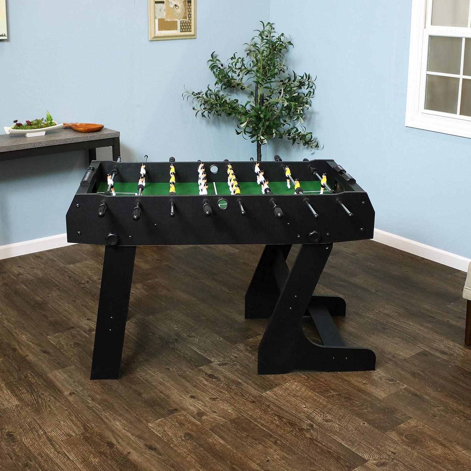 imageSunnydaze 48Inch Foldable Foosball Table Indoor Game Table for Kids with Hollow Metal Rods 2 Balls Score Keeper
