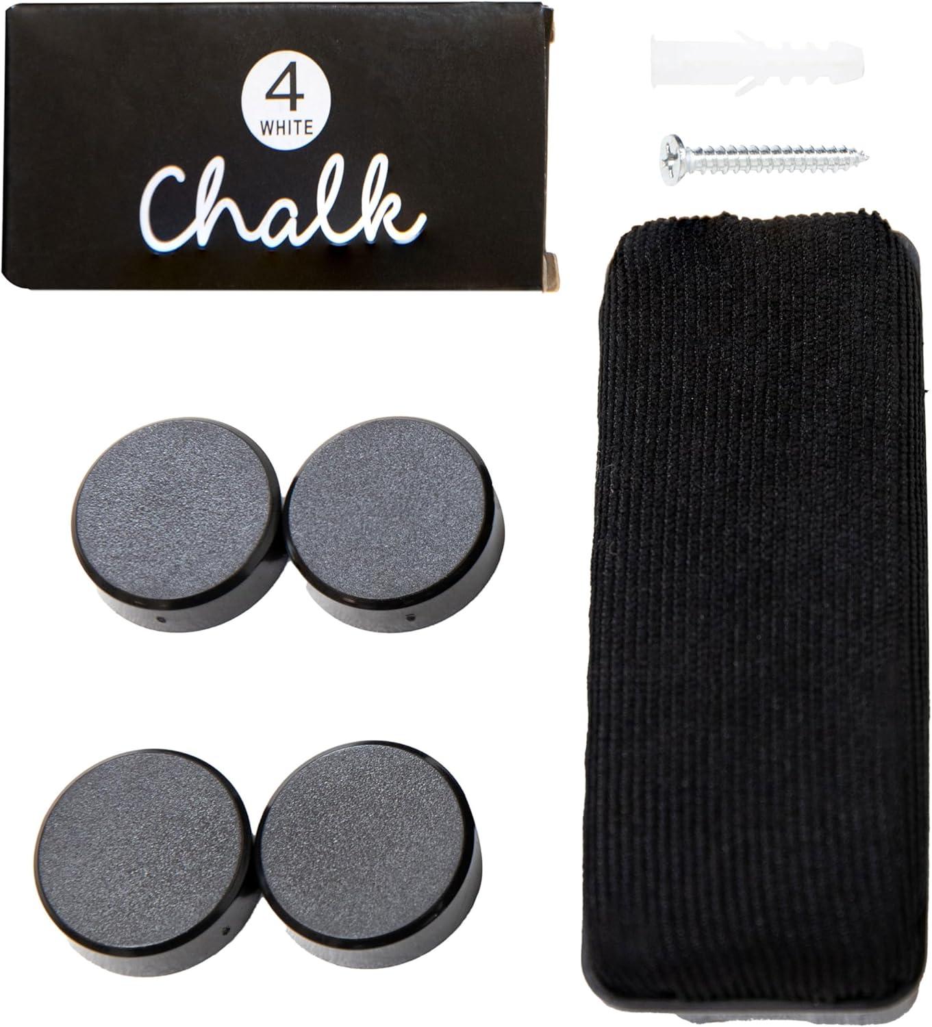 imageSunnydaze Round Magnetic Chalkboard for Wall with Pine Frame Includes Chalk and Eraser Rustic Brown