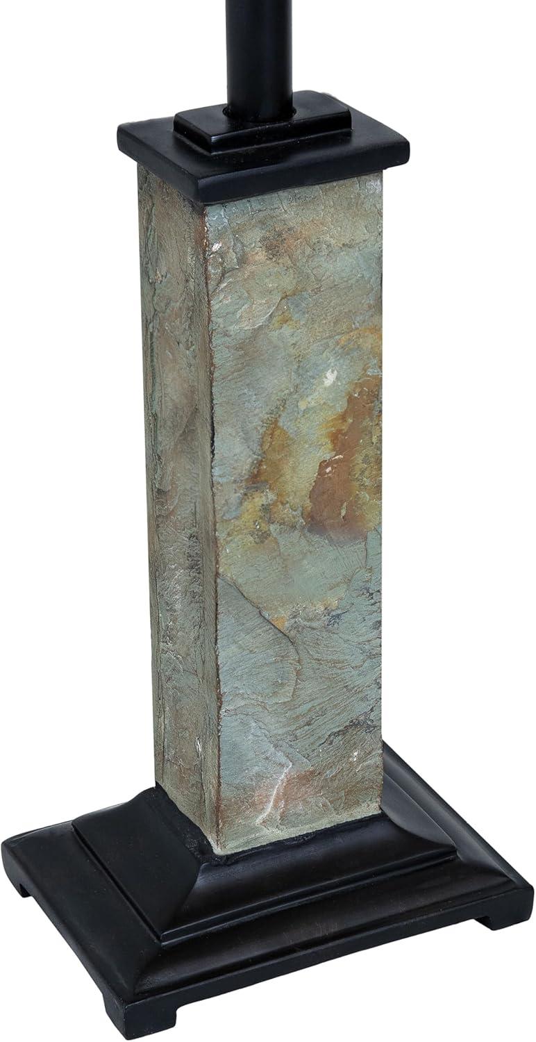 imageSunnydaze Timeless Abode Slate 3Piece Floor and Table Lamp Set Matching Indoor Stone Lamp Set of 3 Plugin Electric Bulb Included