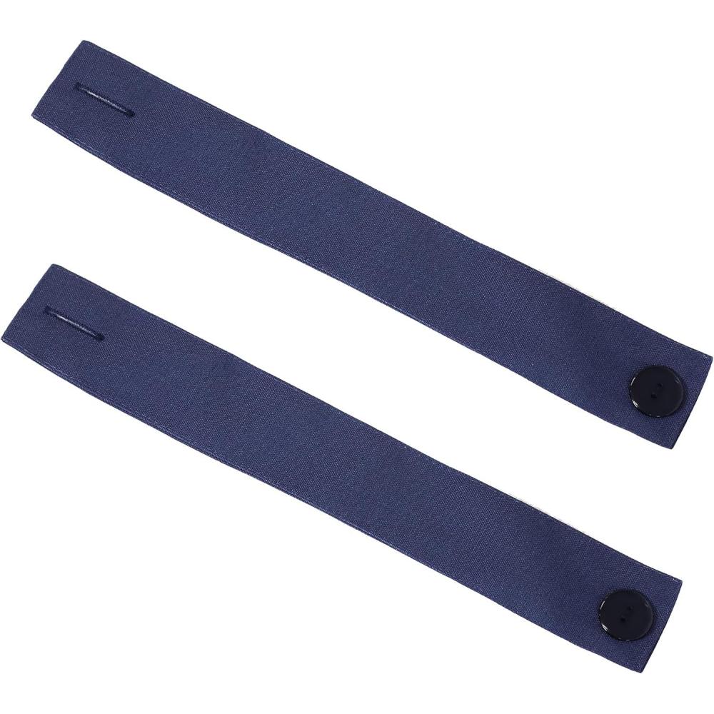 imageSunnydaze 13Inch Outdoor Curtain Tiebacks with Buttons  Spun Polyester with Resin Buttons  2Pack  BlueBlue