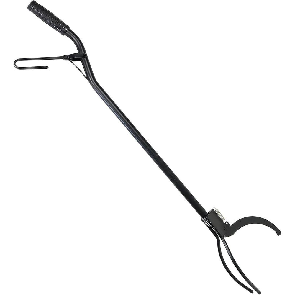 imageSunnydaze 36Inch Log Grabber Tongs Outdoor Fire Pit Tongs Spring Lever Action Black