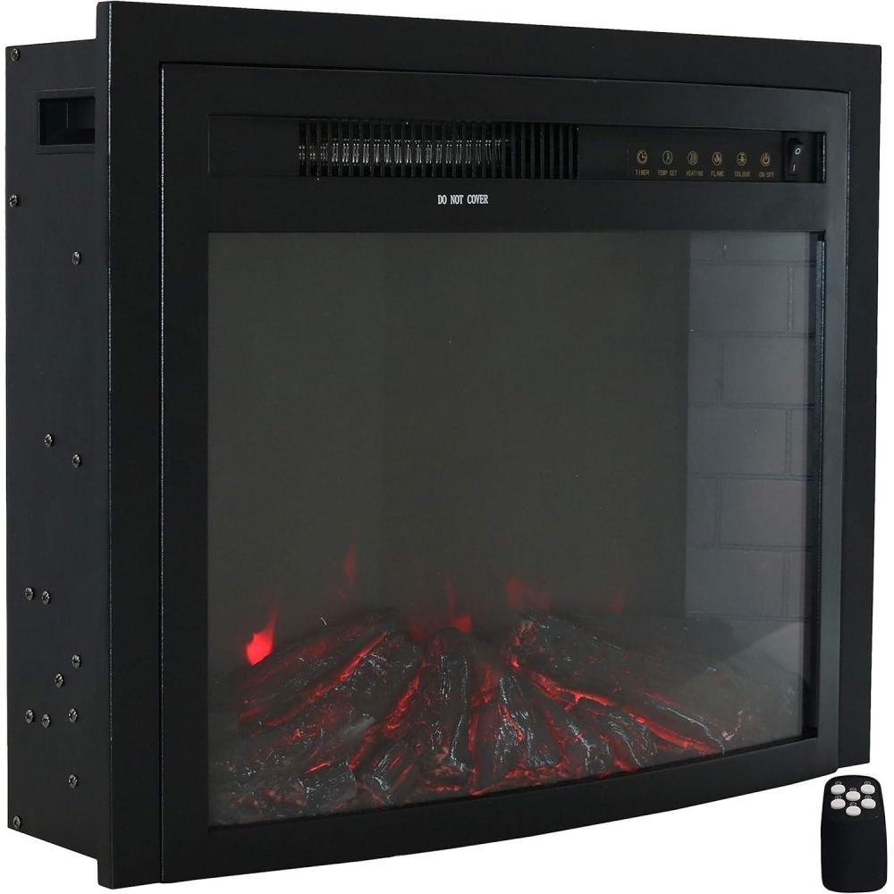 imageSunnydaze Cozy Warmth Indoor Electric Fireplace Insert Fake Fireplace Heater with 9 Color Options 23Inch23 in