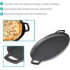 Sunnydaze 13.75-Inch Pre-Seasoned Cast Iron Pizza Pan with 2 Side Handles for Cooktop, Oven, and Grill