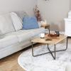 Sunnydaze 16-Inch H Industrial Coffee Table with Cross Legs – MDP Tabletop with Powder-Coated Steel Frame and PVC Feet