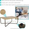 Sunnydaze 16-Inch H Industrial Coffee Table with Cross Legs – MDP Tabletop with Powder-Coated Steel Frame and PVC Feet
