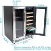 Sunnydaze 20-Bottle/63-Can Capacity Dual-Zone Wine and Beverage Refrigerator with Independent Temperature Control and LED Light