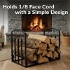 Sunnydaze 2-Foot Firewood Log Rack – Indoor/Outdoor Black Steel Decorative Fireplace Wood Storage Holder – 200-lb Capacity