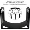 Sunnydaze 2-Foot Firewood Log Rack – Indoor/Outdoor Black Steel Decorative Fireplace Wood Storage Holder – 200-lb Capacity
