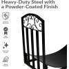 Sunnydaze 2-Foot Firewood Log Rack – Indoor/Outdoor Black Steel Decorative Fireplace Wood Storage Holder – 200-lb Capacity
