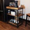 Sunnydaze 35-Inch 3-Tier Industrial Rolling Bar Cart for The Home – Wine and Glass Rack