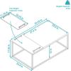 Sunnydaze 39-Inch W Industrial-Style Coffee Table with Removable Serving Tray with PVC Feet – Aluminum Tray Handles