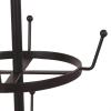 Sunnydaze 4-Tier Coffee Mug Tree with Basket – Round Iron Mug Holder Rack with 12 Hooks for Kitchen Countertop – Dark Brown – 23″ H
