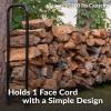Sunnydaze 8‑Foot Firewood Rack – Outdoor Wood Storage – Black Heavy‑Duty Log Holder Wood Rack for Firewood – 1500-lb Capacity