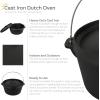 Sunnydaze 8-Quart Pre-Seasoned Cast Iron Deep Black Dutch Oven Pot with Lid and Handle – Camp Chili, Stew, and Soup Pot