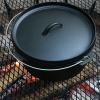 Sunnydaze 8-Quart Pre-Seasoned Cast Iron Deep Black Dutch Oven Pot with Lid and Handle – Camp Chili, Stew, and Soup Pot