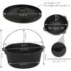 Sunnydaze 8-Quart Pre-Seasoned Cast Iron Deep Black Dutch Oven Pot with Lid and Handle – Camp Chili, Stew, and Soup Pot