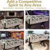Sunnydaze Delano 54.5-Inch Indoor Foosball Table Adult Size – Soccer Game Table for Adults – 2 Balls – Gray Distressed Wood Look