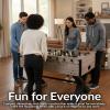 Sunnydaze Delano 54.5-Inch Indoor Foosball Table Adult Size – Soccer Game Table for Adults – 2 Balls – Gray Distressed Wood Look