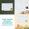 Sunnydaze Glass Calendar Dry Erase Board for Wall with Markers – Glass Magnetic Whiteboard for Home or Office – 23″ W x 17″ H – White(White)