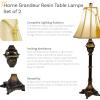 Sunnydaze Home Grandeur Resin Accent Table Lamp Set of 2-28.75″ H – Tall Bedside Lamps with Bulb Included – Plug-in Electric