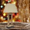 Sunnydaze Open Rectangle Side Table Lamp for Living Room – Slate Indoor or Outdoor Table Lamp – 31″ H – Plug-in Electric
