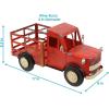 Sunnydaze Rustic Red Truck Sheet Iron Countertop Wine Rack – Holder Stores 4 Wine or Liquor Bottles