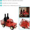 Sunnydaze Rustic Red Truck Sheet Iron Countertop Wine Rack – Holder Stores 4 Wine or Liquor Bottles