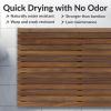 Sunnydaze Solid Teak Shower Mat – Spa-Inspired Large Wood Bath Mat for Indoor or Outdoor Use – 32″ x 20″(1)